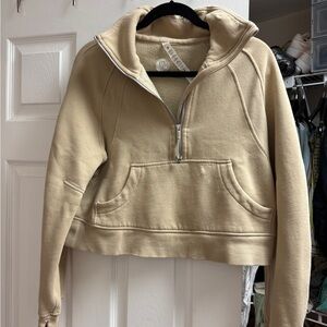 lululemon tan scuba half zip